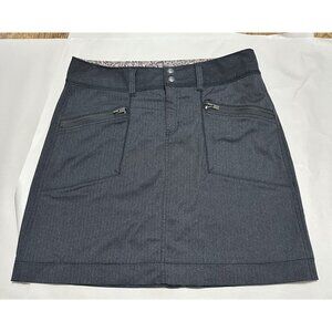 Athleta Skirt Womens 8 Gray Button Front Pockets A Line Casual Sporty